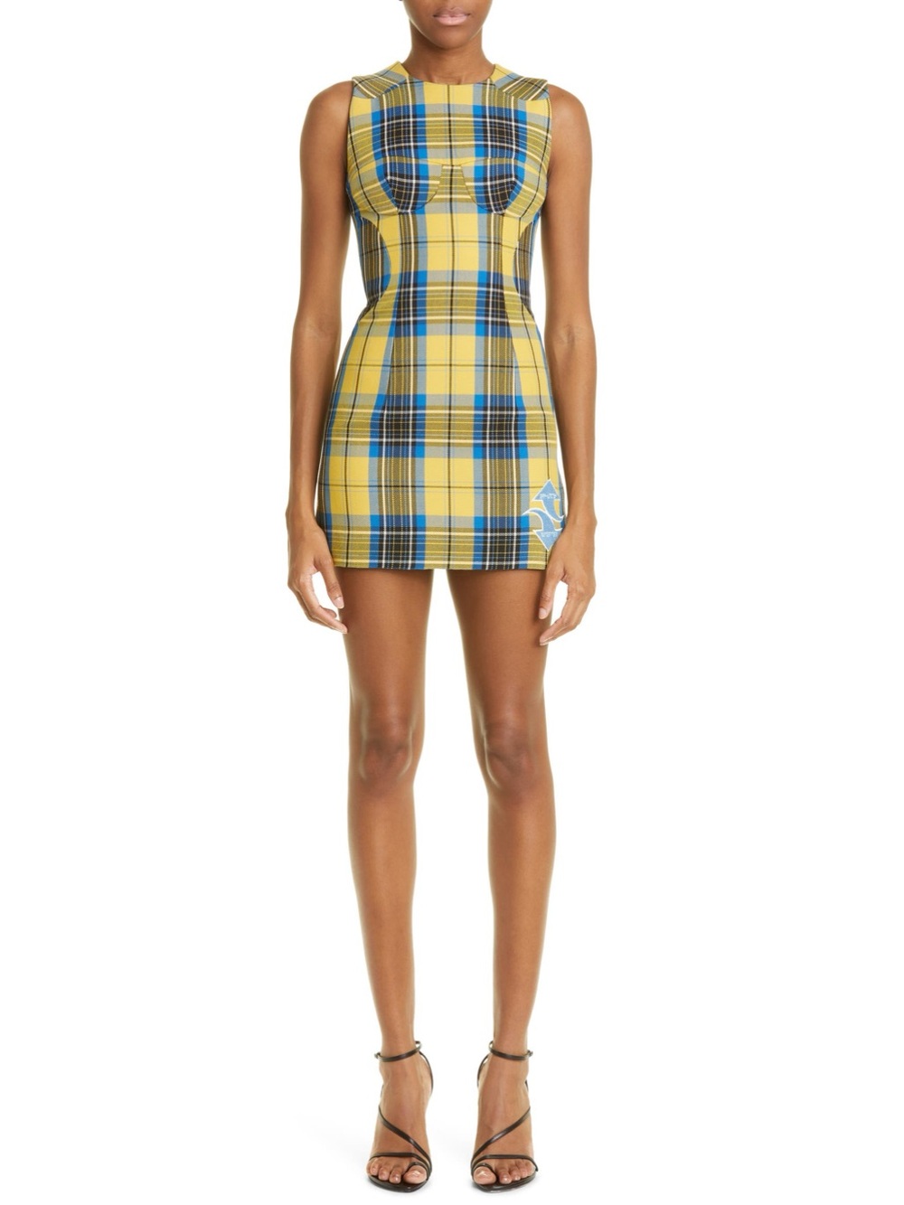 Off-White Check Bullet Wool Minidress sz 40 / XS / Small - Picture 2 of 13